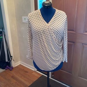 Beige blouse with brown spots